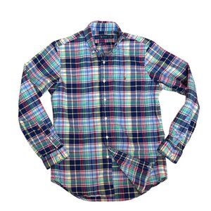 Ralph Lauren Shirt Men’s Size Medium Long Sleeve Woven Plaid Cotton Preppy
